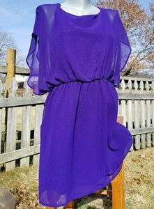 Cape top flowie purple dress Large